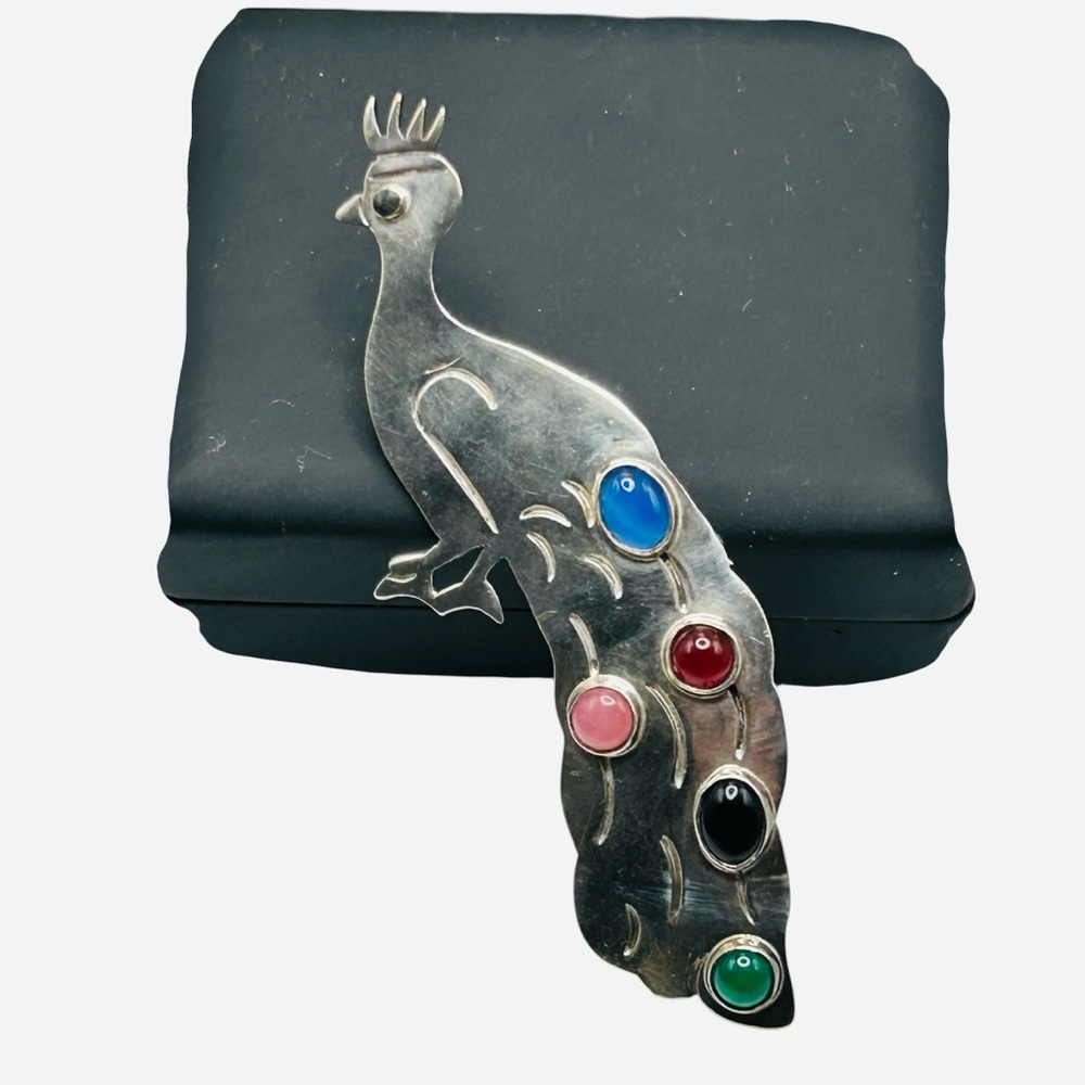 Vintage Mexico Sterling Quetzal Bird Brooch